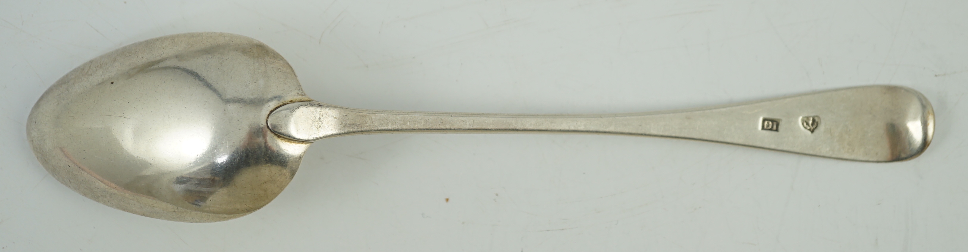 A rare set of twelve George III provincial Scottish silver Old English pattern table spoons, by David Isat, Banff